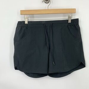 Lands End Women Size 8 Medium Shorts Black Unlined Stretch Quick Dry Pull On